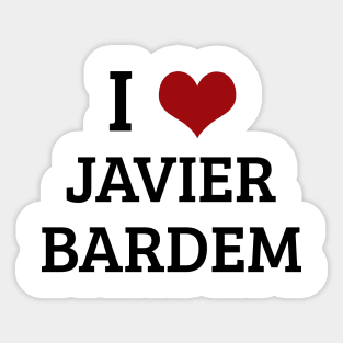 I Heart Javier Barden Sticker